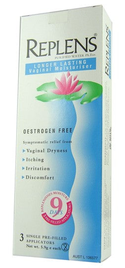 Replens Vaginal Moisturiser 3 Single Pre-Filled Applicators Each 5.9g