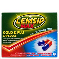 Lemsip MAX Cold & Flu with Decongestant Capsules 16