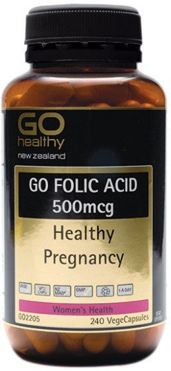 GO Folic Acid 500mcg Capsules 240