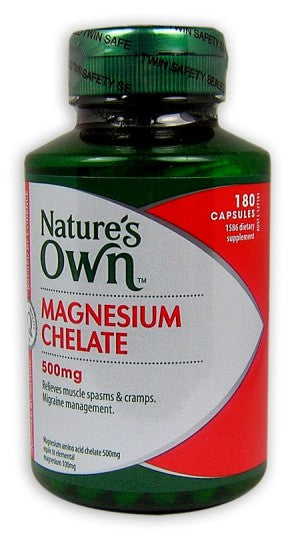 Natures Own Magnesium Chelate 500mg Capsules 180