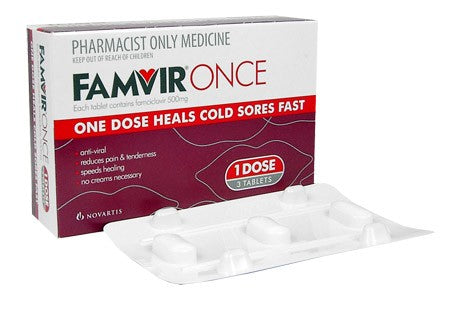 Famvir Once 1 Dose 3 Tablets