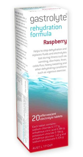 Gastrolyte Raspberry Tablets 20