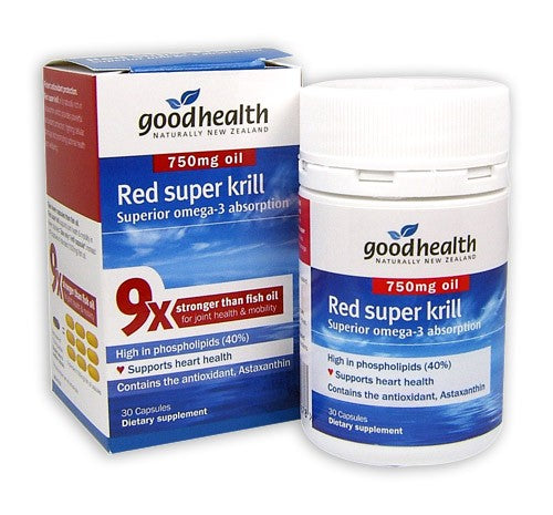 Good Health Red Super Krill 750mg Capsules 30