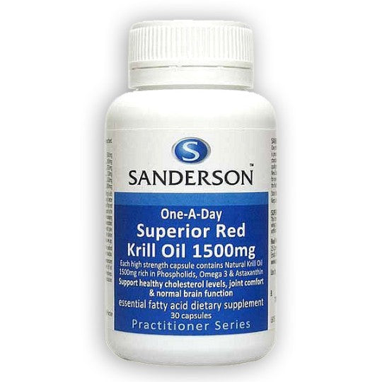 Sanderson Superior Red Krill Oil 1500mg Capsules 30