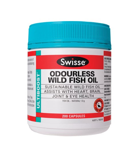 Swisse Ultiboost Wild Odourless Fish Oil Capsules 200