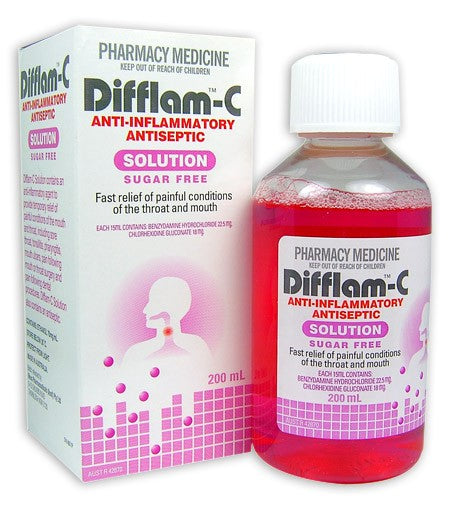 Difflam - C Anti-Inflammatory Antiseptic Solution Sugar Free 100ml