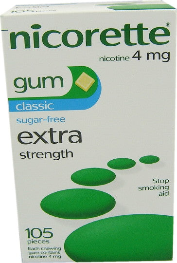 Nicorette Nicotine Gum 4mg Plain (105)