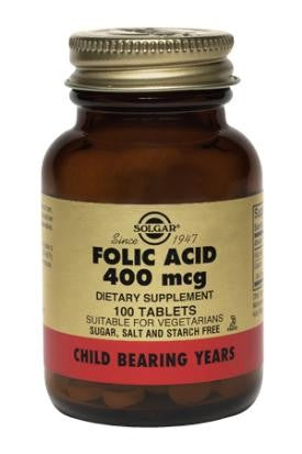 Solgar Folic Acid 400mcg Tablets 100