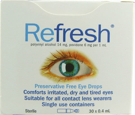Refresh Eyedrops (30x 0.4ml)Vials.