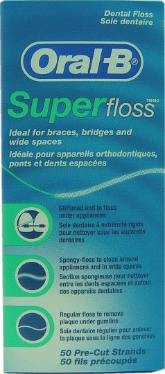 super floss  Oral B SuperFloss Super Dental Floss for Braces Bridges