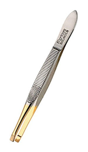 Manicare Flat Tweezers - Gold Tipped