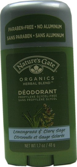 Natures gate Organics Deodorant Lemongrass & Clary Sage 48g