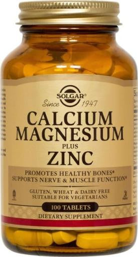 Solgar Calcium Magnesium Plus Zinc Tablets 100