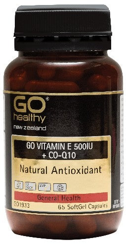 Go Vitamin E 500iu + CoQ10 Softgel Caps 65