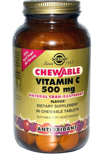 Solgar Vitamin C 500mg Cran-Raspberry Chewable Tablets 90