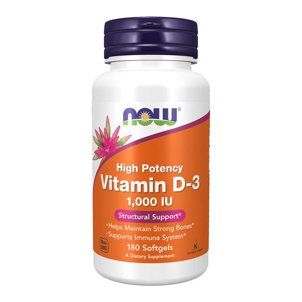 Now Vitamin D-3 1000iu 180 softgels.