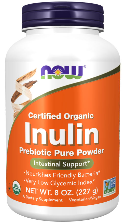 Now Inulin Prebiotic Pure Powder,Organic 227g