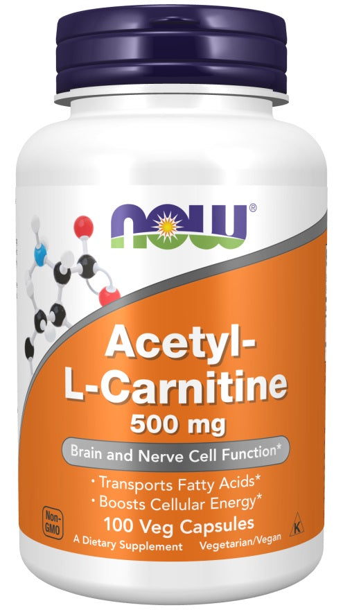 Now Acetyl-L Carnitine 500mg Vegecaps 100