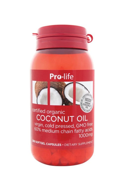 Pro-life Coconut Oil 1000mg 200 Capsules