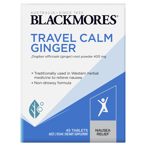 Blackmores Travel Calm Ginger Tablets 45