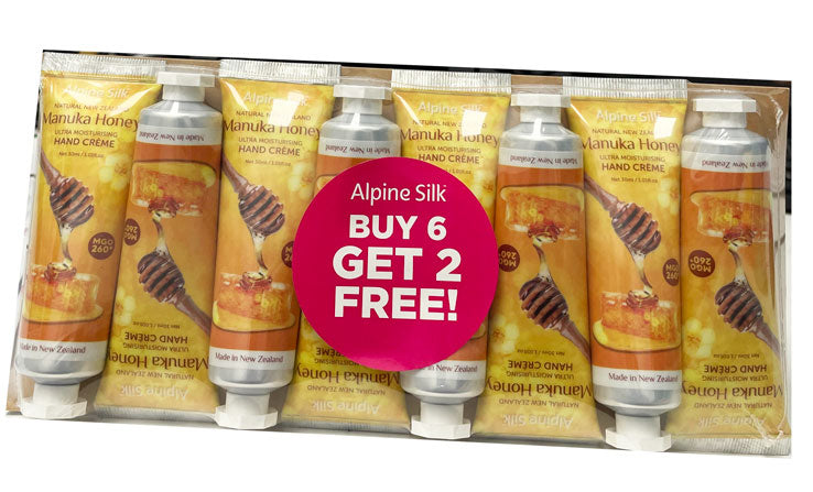 Alpine Silk Manuka Honey Hand Creme 30ml 6 plus 2 Free