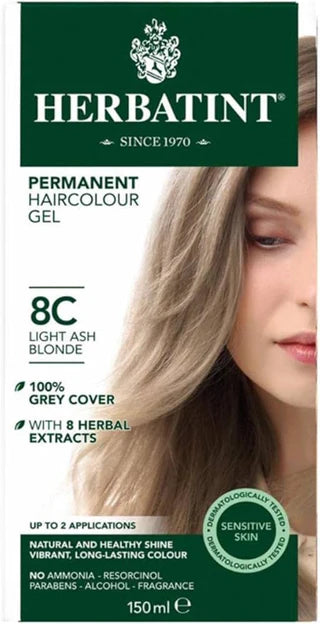 Herbatint Permanent Herbal Haircolour Gel-Lt Ash Blonde 8C