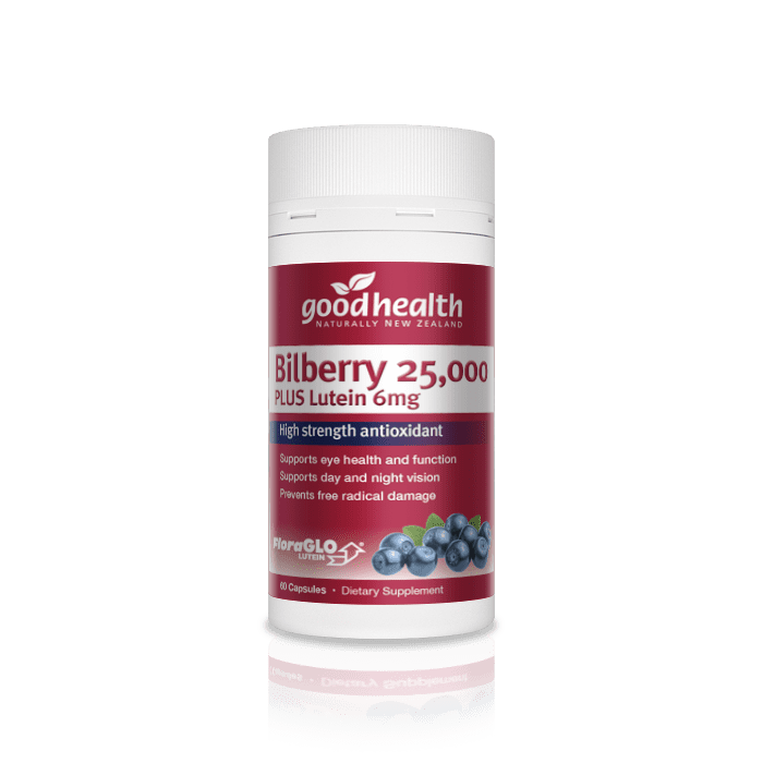 Good Health Bilberry 25,000 plus Lutein 6mg Capsules 60