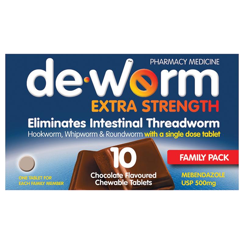 De-Worm Extra Strength tablets 10 (Chocolate)
