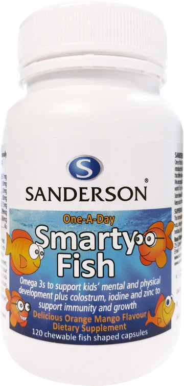 Sanderson Smarty Fish Omega 3 plus Colostrum, Iodine & Zinc Capsules 120