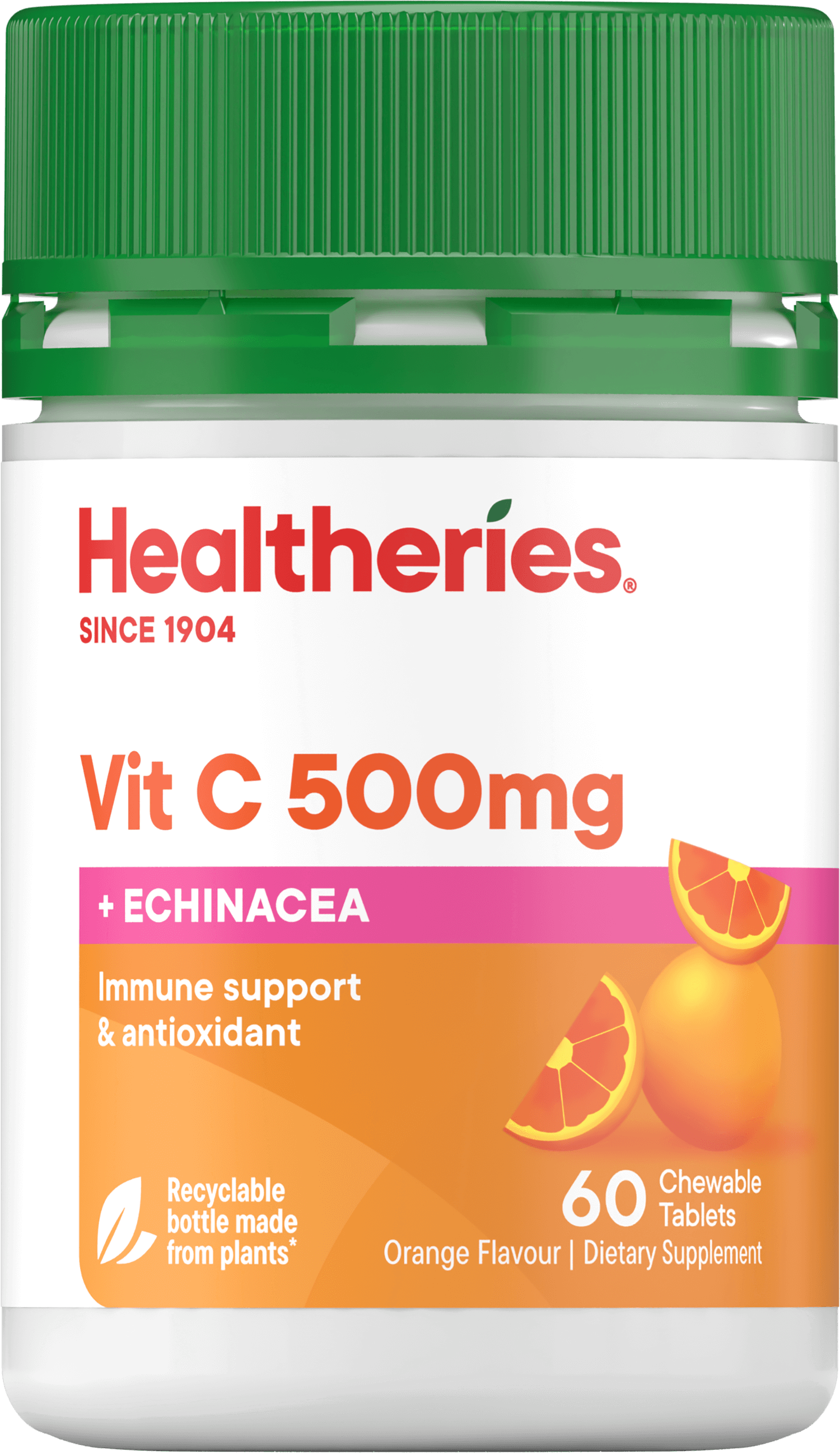 Healtheries Vit C 500mg Plus Echinacea Chewable Tablets Orange