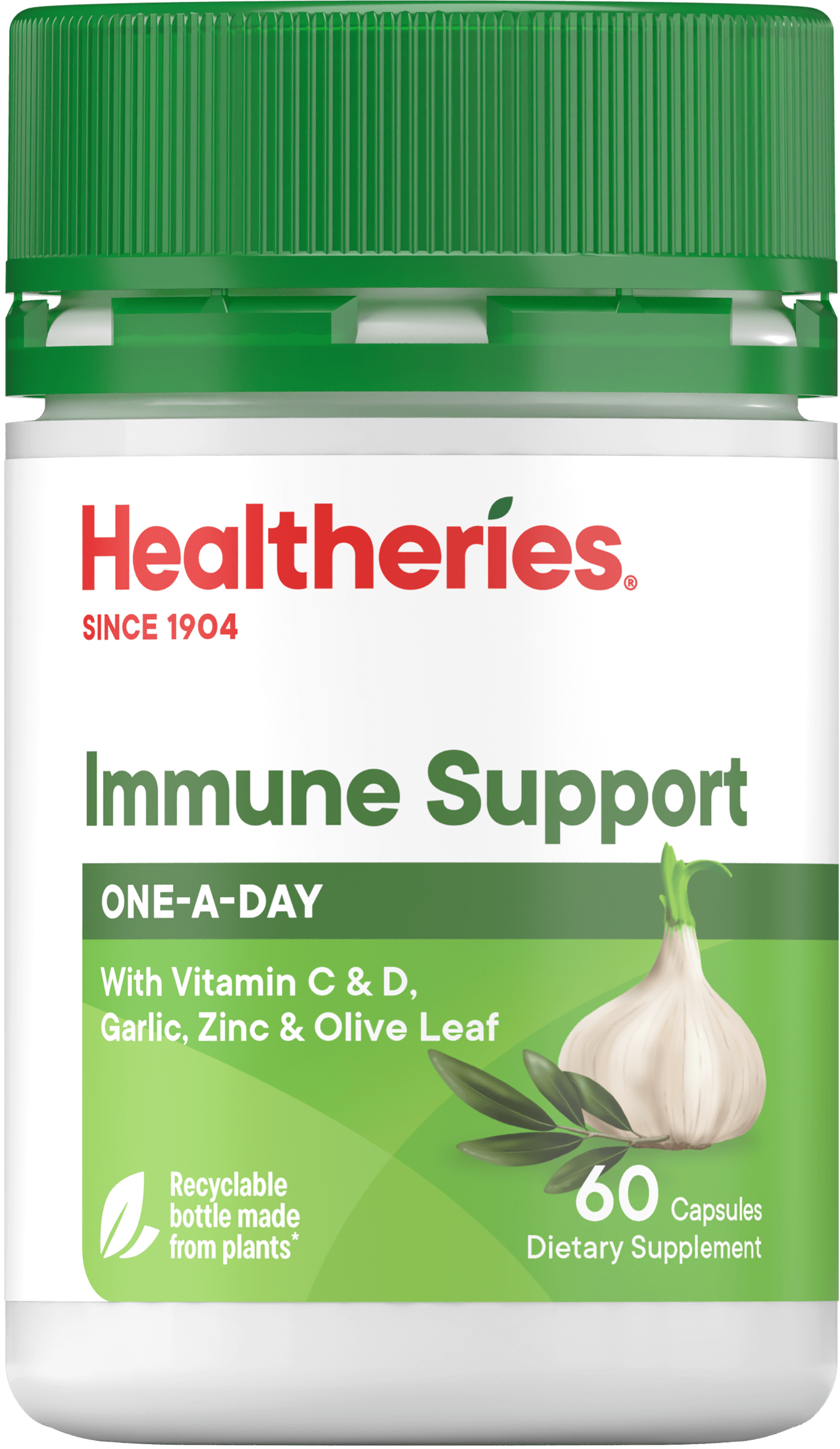 Healtheries Immune Support With Vit C & D, Zinc & Olive Leaf