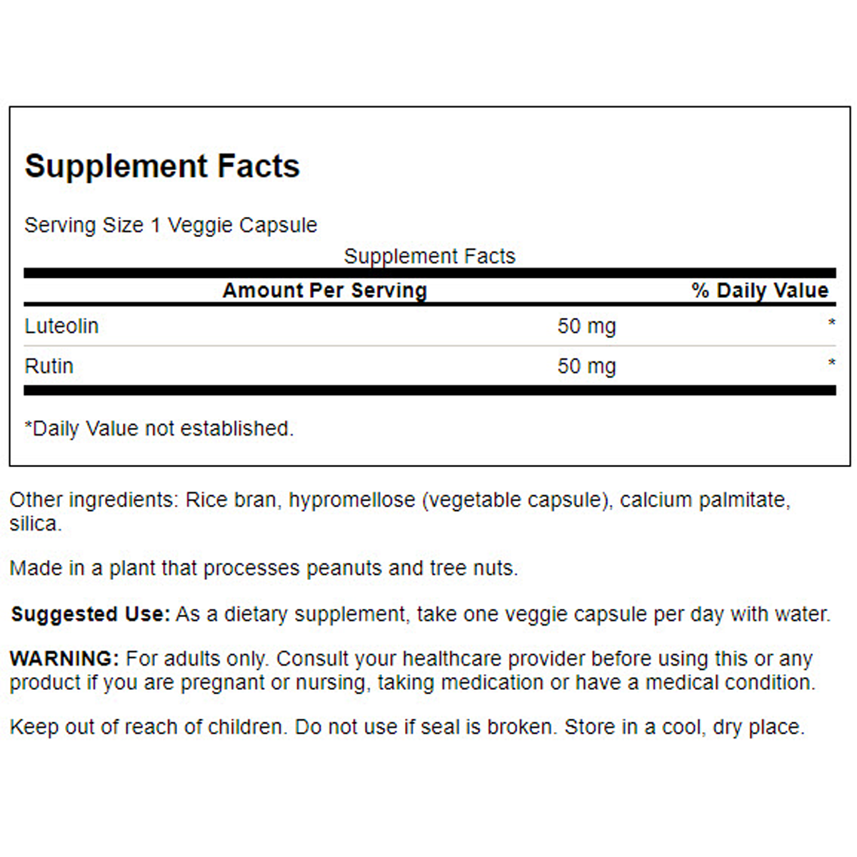 Swanson Luteolin Complex  Vegecaps 100mg 30