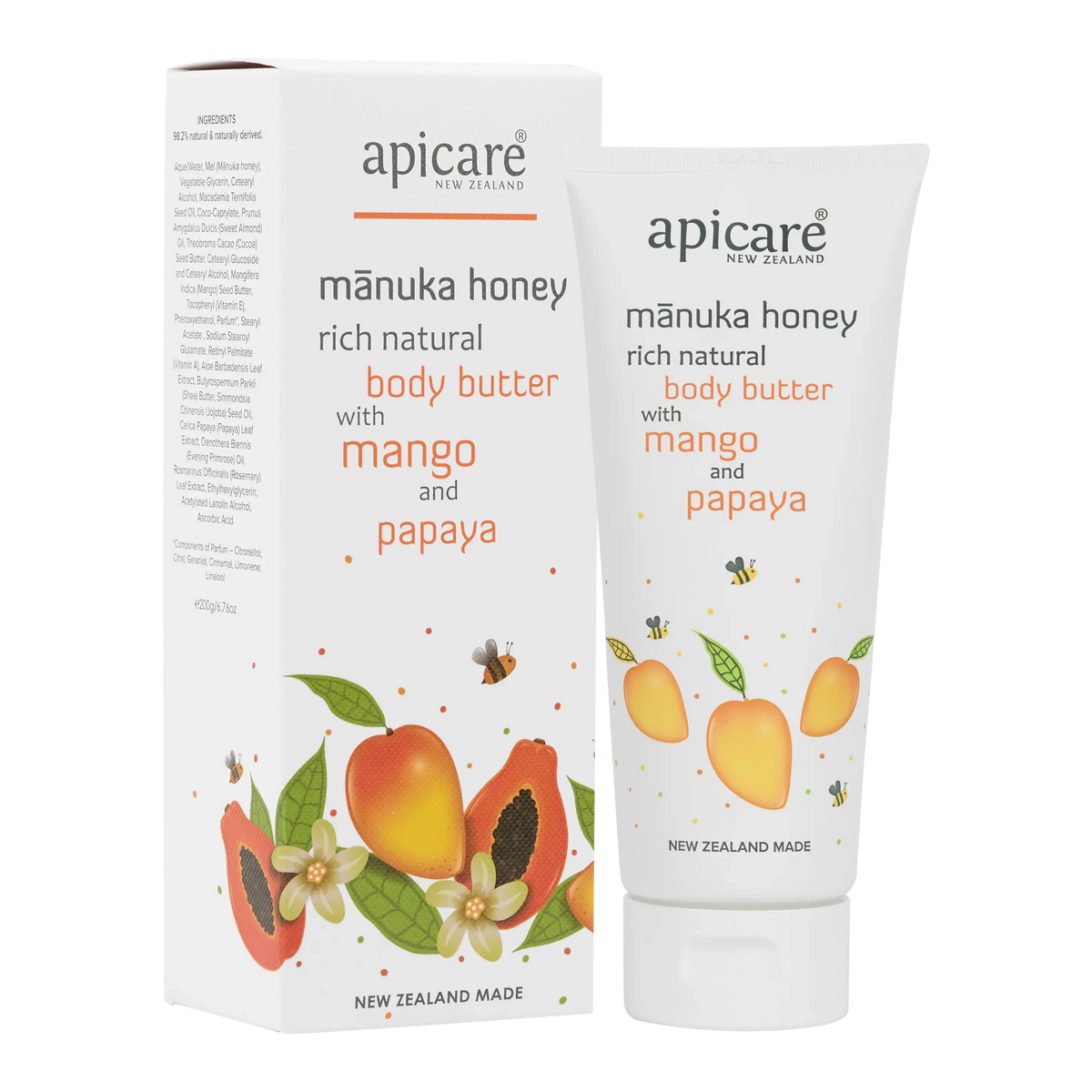Apicare Manuka Honey Body Butter With Mango & Papaya 200g