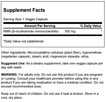 Swanson NMN -Nicotinamide Mononucleotide Vegecaps 300mg 30