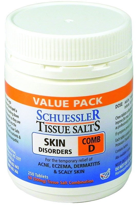 Schuessler Tissue Salt COMB D Skin Disorders Tablets 250