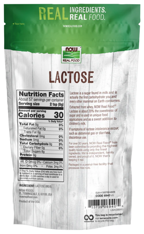 Now Lactose Powder 454 g