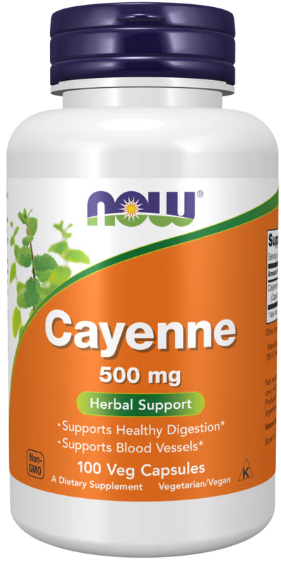 Now Cayenne 500 mg Veg Capsules 100