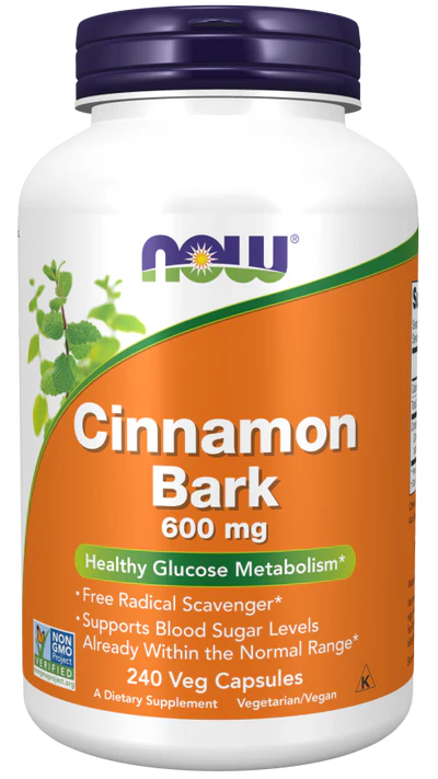 Now Cinnamon Bark 600 mg Veg Capsules 240