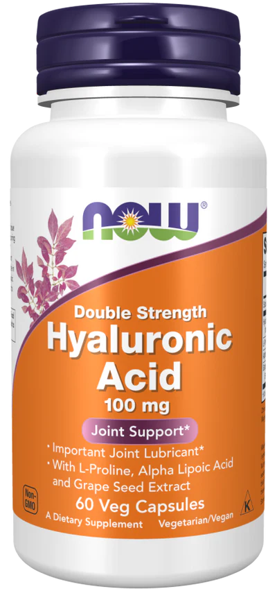 Now Hyaluronic Acid Double Strength 100 mg Veg Capsules 60