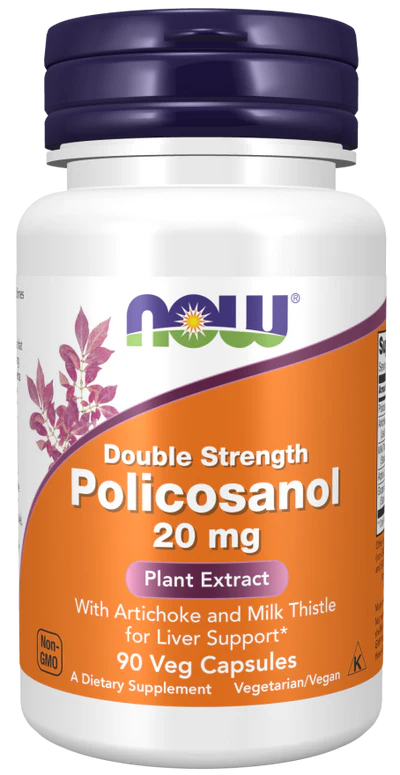 Now Policosanol Double Strength 20 mg Veg Capsules 90