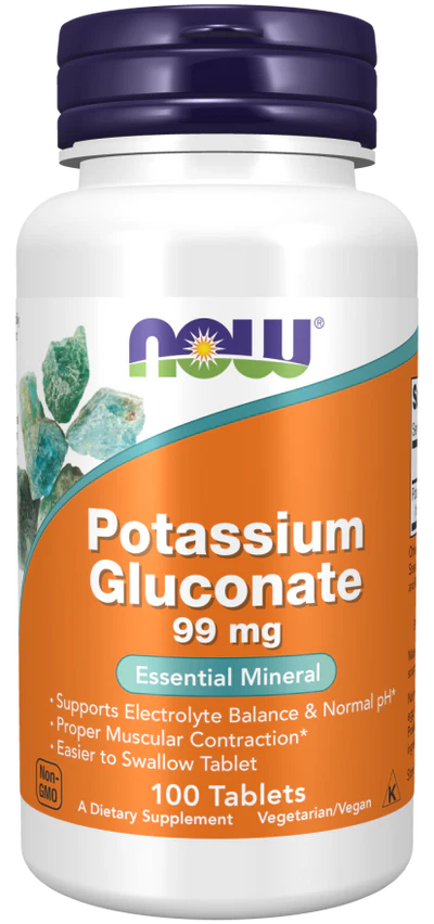 Now Potassium Gluconate 99 mg Tablets 100