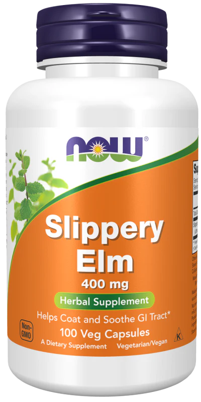 Now Slippery Elm 400 mg Veg Capsules 100