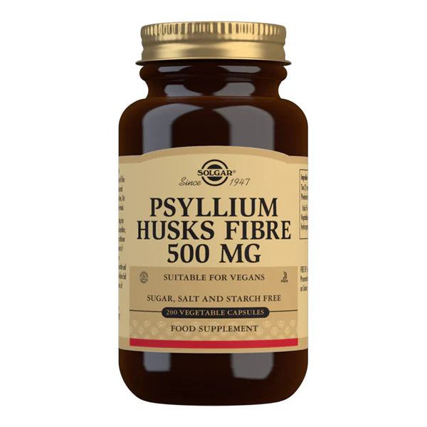 Solgar Psyllium Husks Fiber 500 mg Veggie Capsules 200