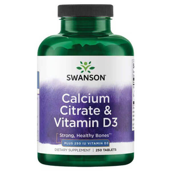 Swanson Calcium Citrate & Vitamin D3 Tablets 250