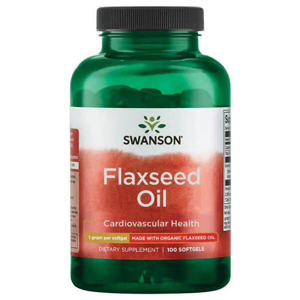 Swanson Flaxseed Oil Organic 1000mg Softgels 100