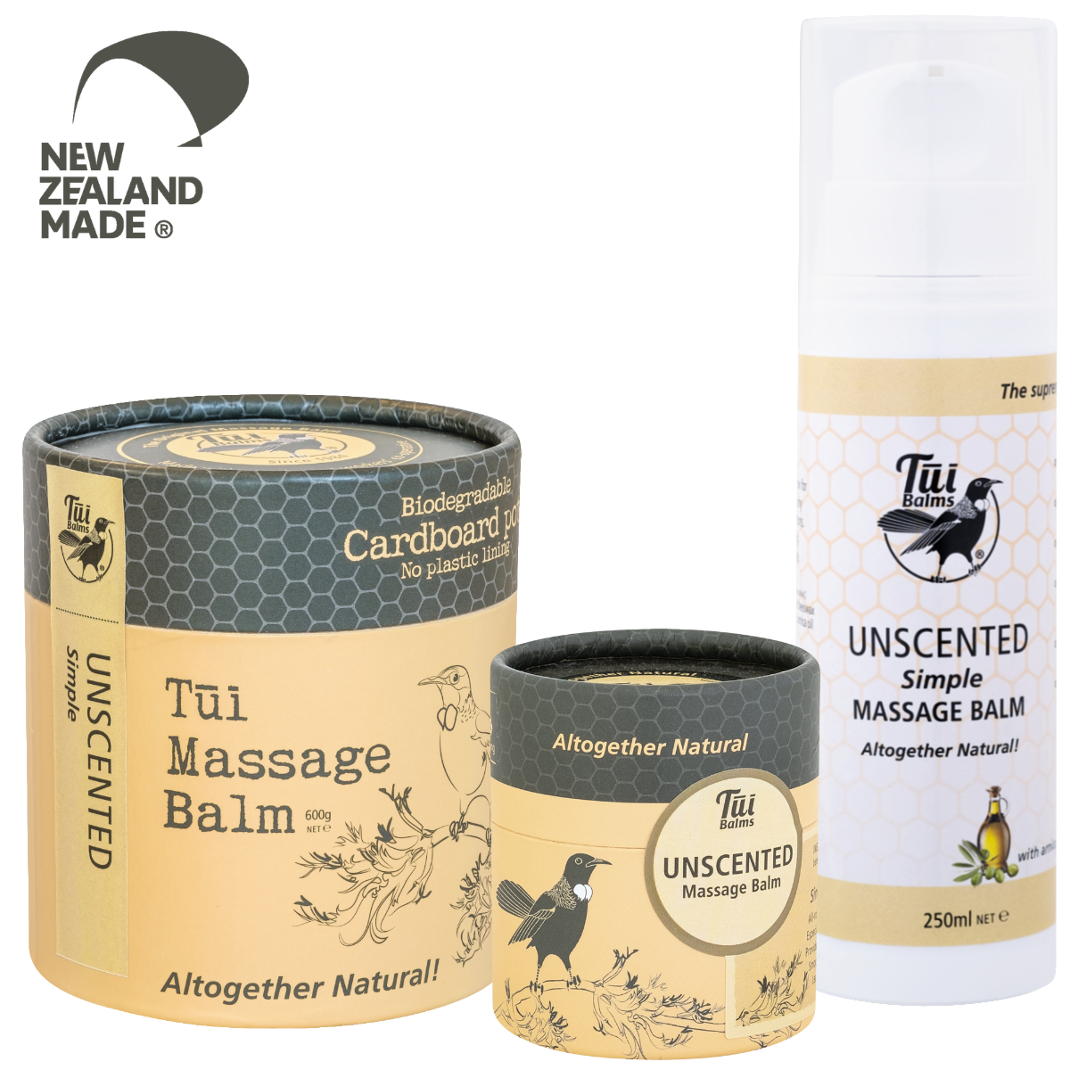 Tui Balms Unscented Massage & Body Balm 250g Pump