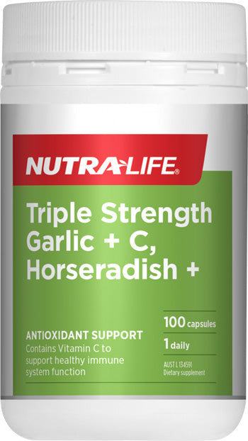 Nutralife Triple Strength Garlic + C, Horseradish + Capsules 100
