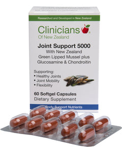 Clinicians Joint Support 5000 with NZ Green Lipped Mussel Capsules 60