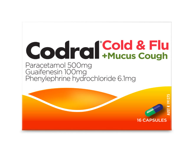 Codral Cold & Flu + Mucus Cough Capsules 16