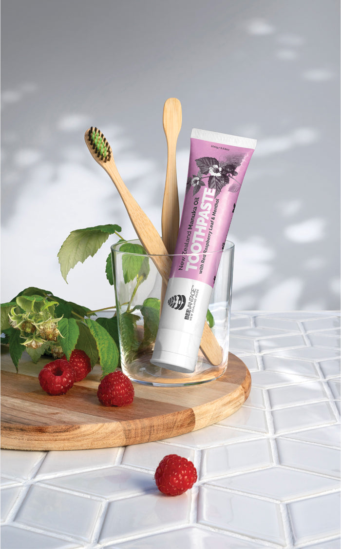 Beevantage Manuka Oil Toothpaste with Red Raspberry Leaf and Menthol 100g